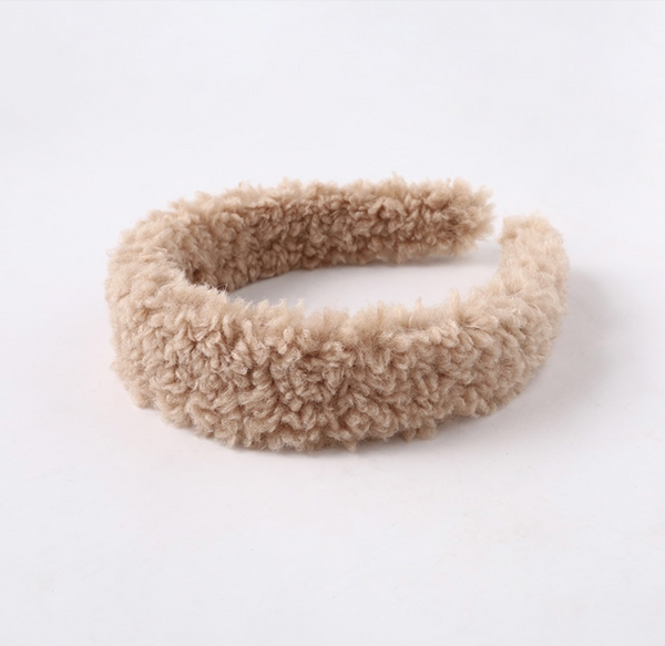 plush teddy headband - faux fur