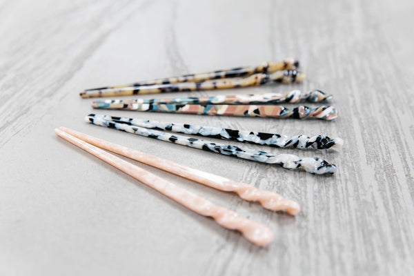 spiral acrylic hair sticks