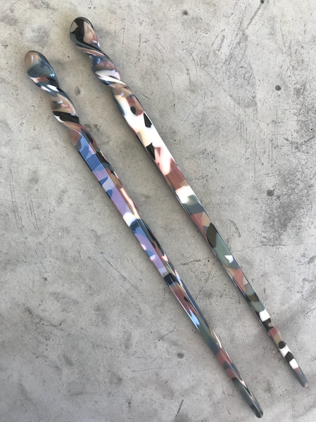 spiral acrylic hair sticks