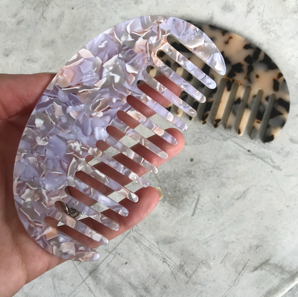 half moon - wide tooth - acrylic comb