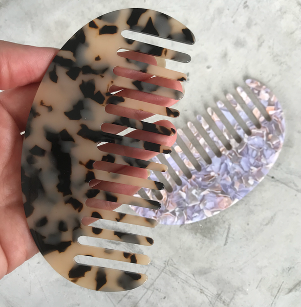 half moon - wide tooth - acrylic comb