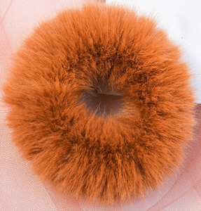 fluffy faux mink hair scrunchie