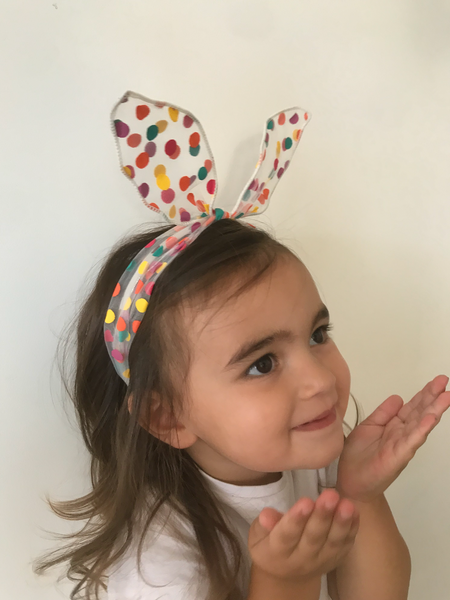 polka dot bunny headband