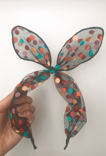 polka dot bunny headband