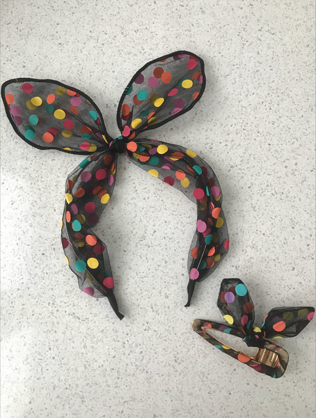 polka dot bunny headband